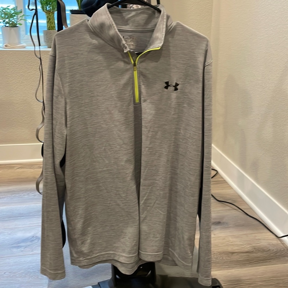 XL Grey Under Armour Heatgear Quarter Zip